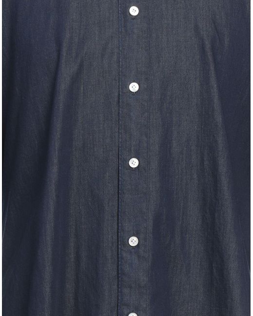 Finamore 1925 Blue Denim Shirt for men