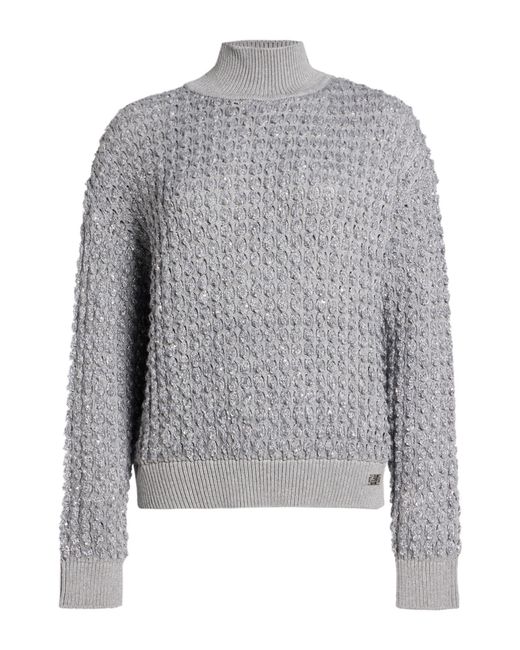 Elisabetta Franchi Gray Light Turtleneck Polyester, Viscose, Acrylic, Polyamide, Alpaca Wool