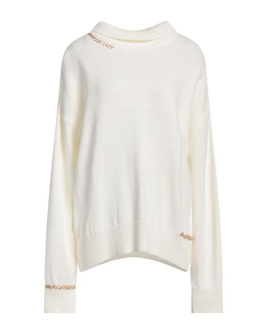 Gaelle Paris White Ivory Turtleneck Acrylic