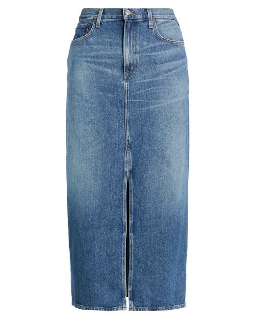 Agolde Blue Denim Skirt Cotton, Post-Consumer Recycled Cotton