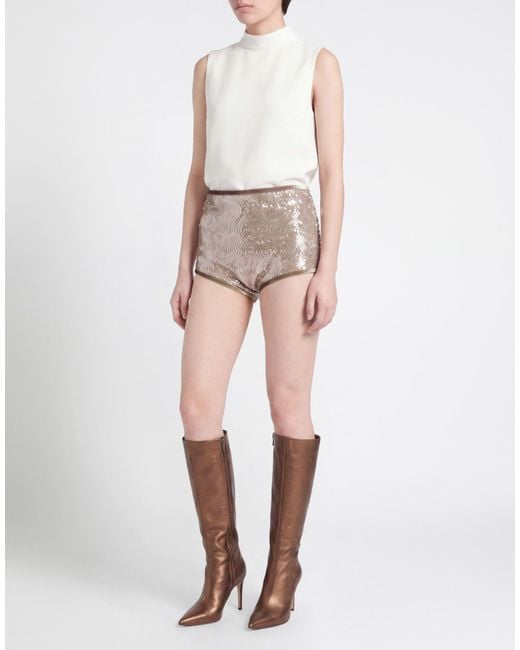 Forte_forte Metallic Shorts & Bermuda Shorts Polyester, Elastane