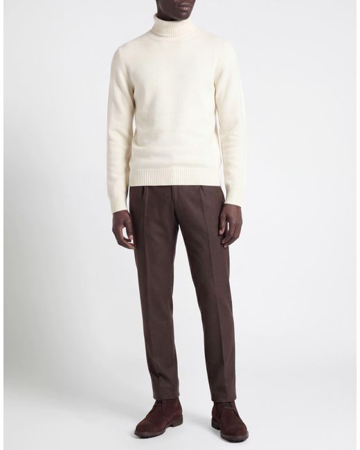 LA BIELLESE White Ivory Turtleneck Virgin Wool for men