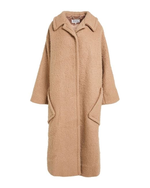 Maison Margiela Natural Coat Mohair Wool, Virgin Wool, Polyamide