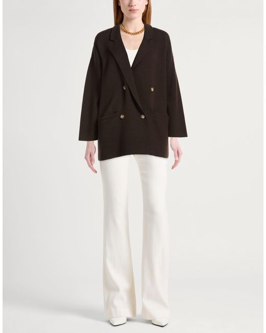 Alpha Studio Black Dark Blazer Merino Wool