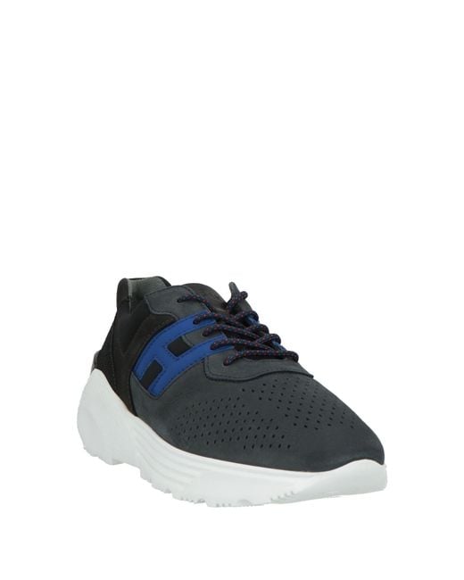 Hogan Blue Sneakers Leather, Textile Fibers for men