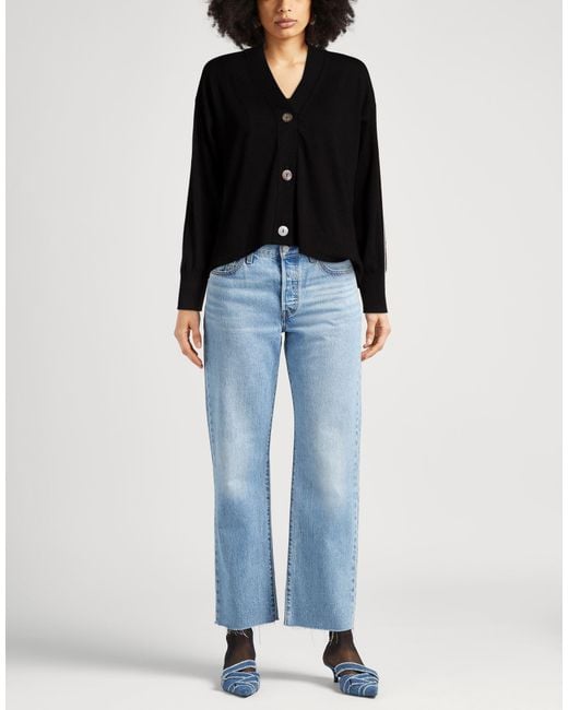 Alpha Studio Black The Fine Essentials Cardigan Merino Wool
