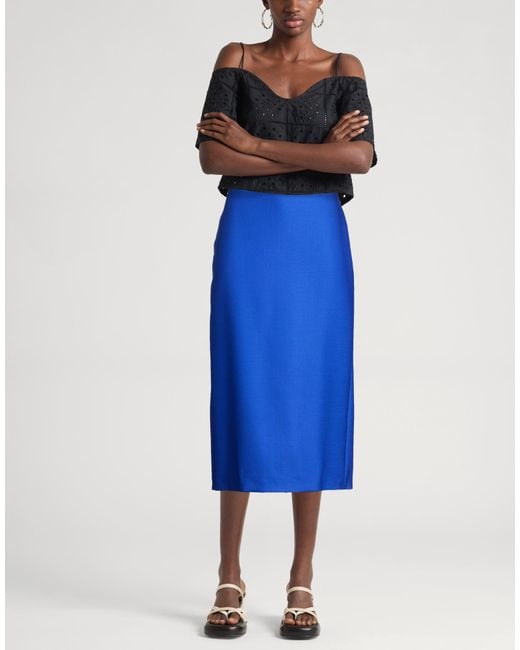 David Koma Blue Midi Skirt