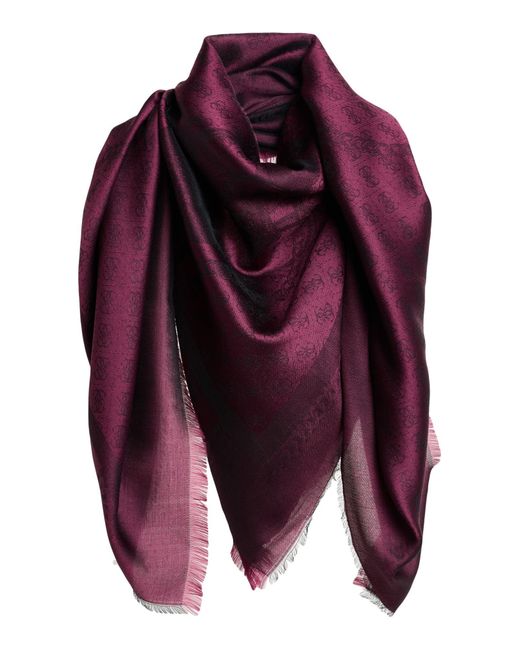 Guess Red Scarf Polyester, Modal