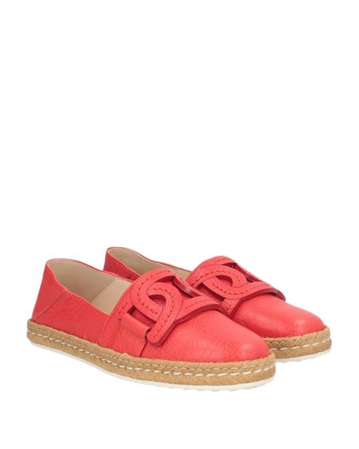 Tod's Red Espadrilles