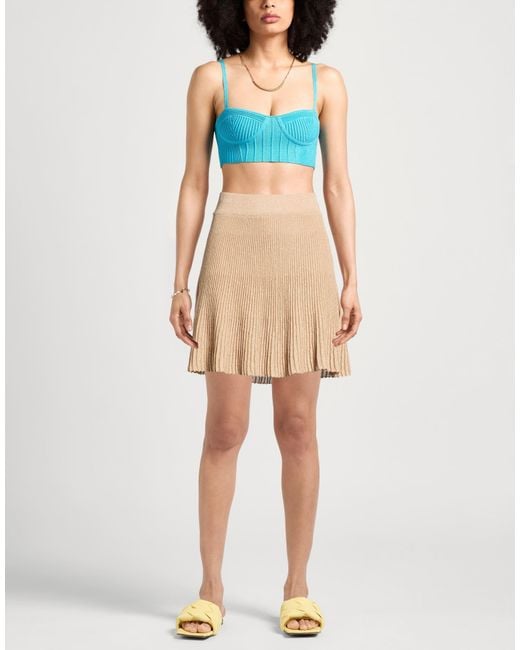 Akep Natural Sand Mini Skirt Viscose, Polyamide, Polyester