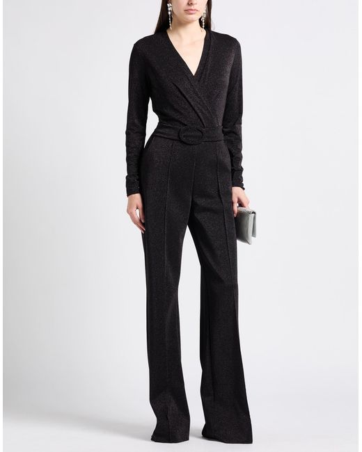 La Petite Robe Di Chiara Boni Black Jumpsuit Polyamide, Viscose, Elastane, Polyester