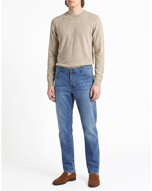 Moorer Blue Jeans Cotton, Elastomultiester, Elastane for men