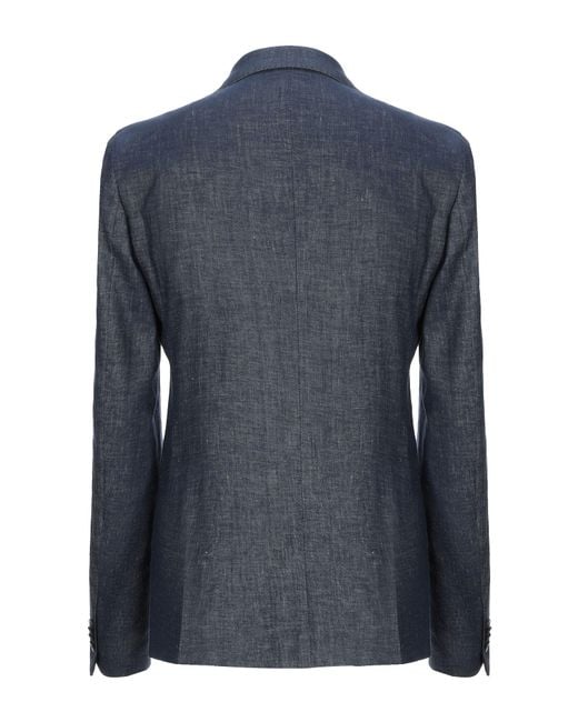 Brian Dales Blue Blazer Cotton, Flax, Elastane for men