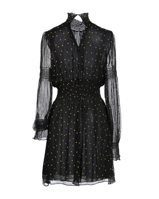 Rochas Black Mini Dress Silk, Rayon