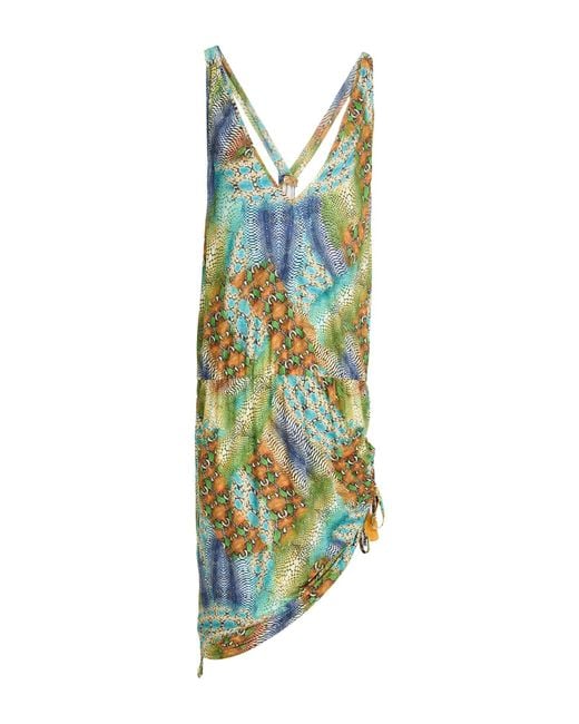 4giveness Blue Mini Dress Polyester, Elastane