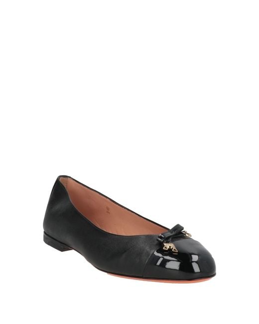 Santoni Black Ballet Flats