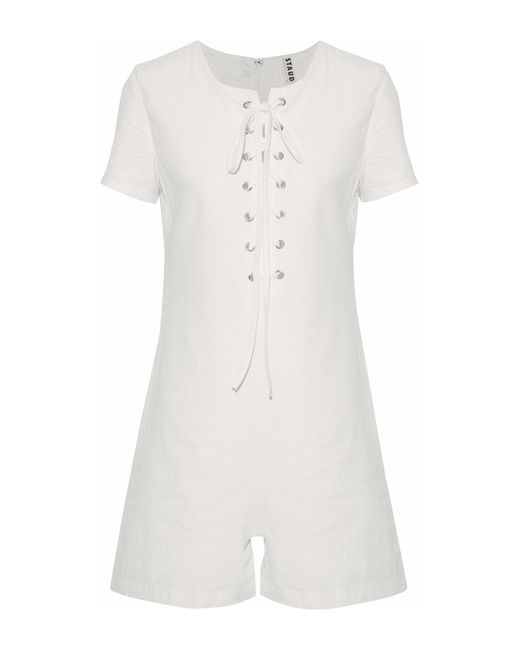 STAUD x Solid + Striped White Jumpsuit