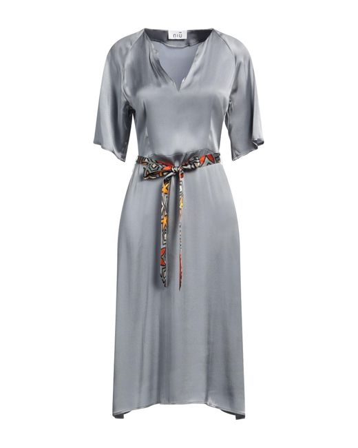 Niu Gray Midi-Kleid