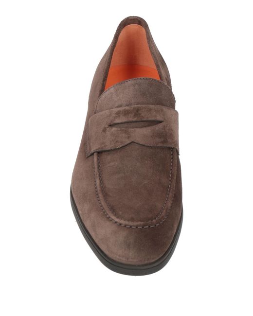 Santoni Brown Loafers Leather for men