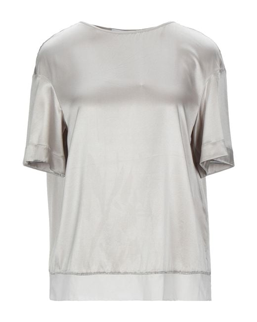 Fabiana Filippi Gray Top Silk, Elastane