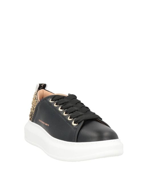 Alexander Smith Black Sneakers Leather, Textile Fibers