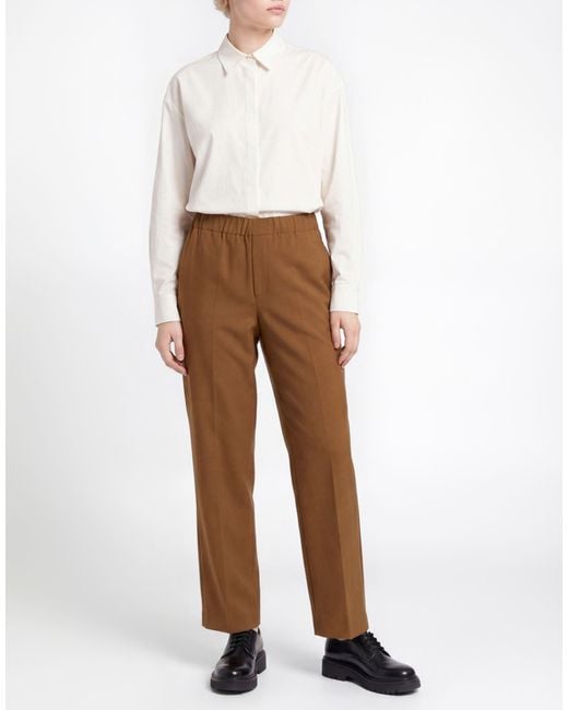 Sandro Brown Pants Polyester, Viscose, Elastane