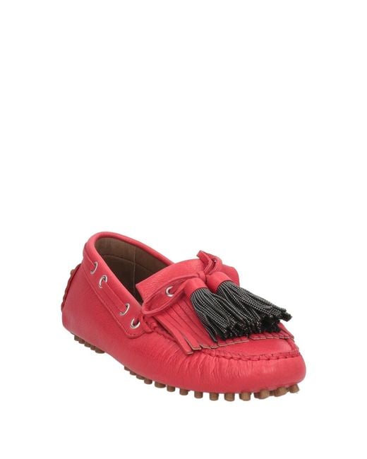Brunello Cucinelli Red Loafers Leather