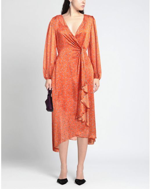 Maje Orange Midi-Kleid