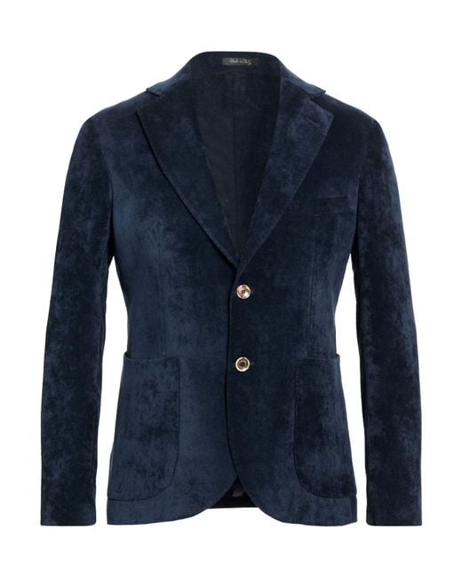 Takeshy Kurosawa Blue Midnight Blazer Cotton, Viscose, Textile Fibers for men