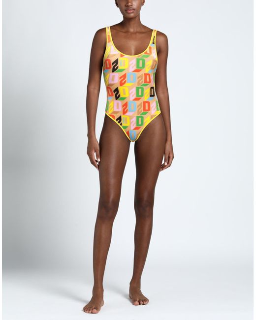 DSquared² Yellow One-piece Swimsuit