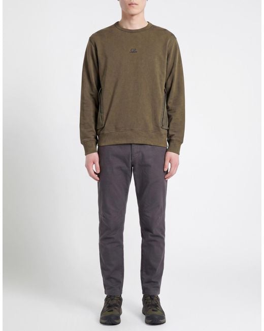 C P Company Green Military Sweatshirt Cotton for men