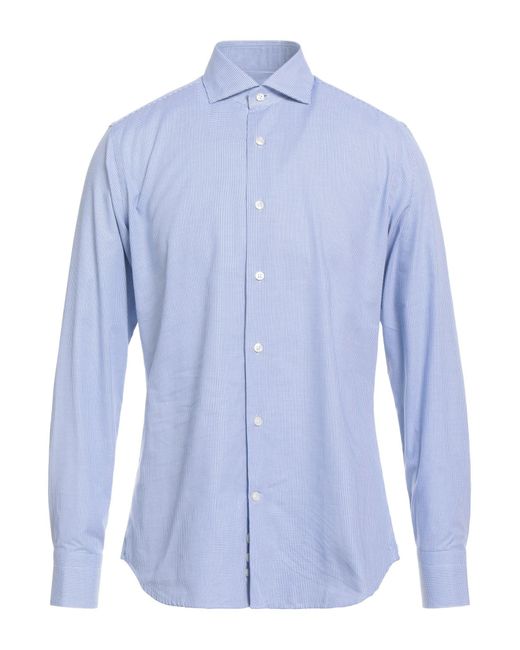 Caliban Blue Shirt Cotton for men