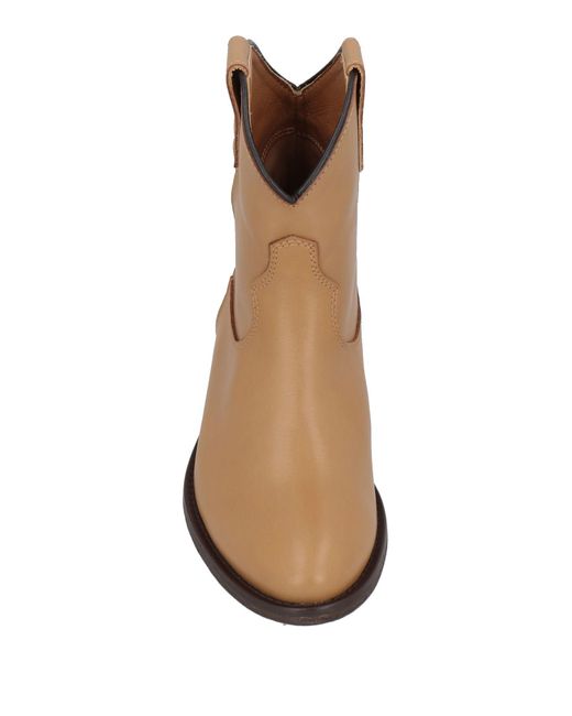 Via Roma 15 Brown Camel Ankle Boots Leather