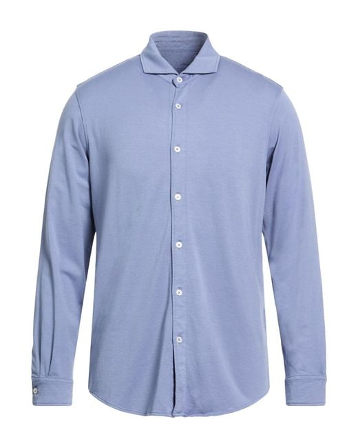 Altea Blue Ivory Shirt Cotton, Elastane for men