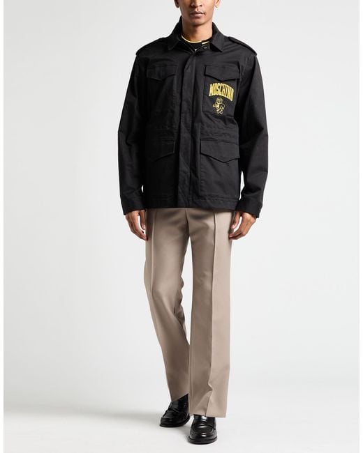 Moschino Black Couture Jacket Cotton, Elastane for men