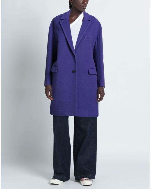 ANNIE PARIS Blue Dark Coat Virgin Wool, Cashmere
