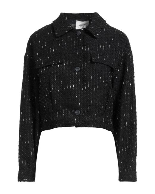 Peperosa Black Jacket Acrylic, Polyester, Cotton, Viscose, Metallic Fiber