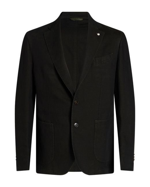 L.b.m. 1911 Black Blazer Linen, Cotton for men