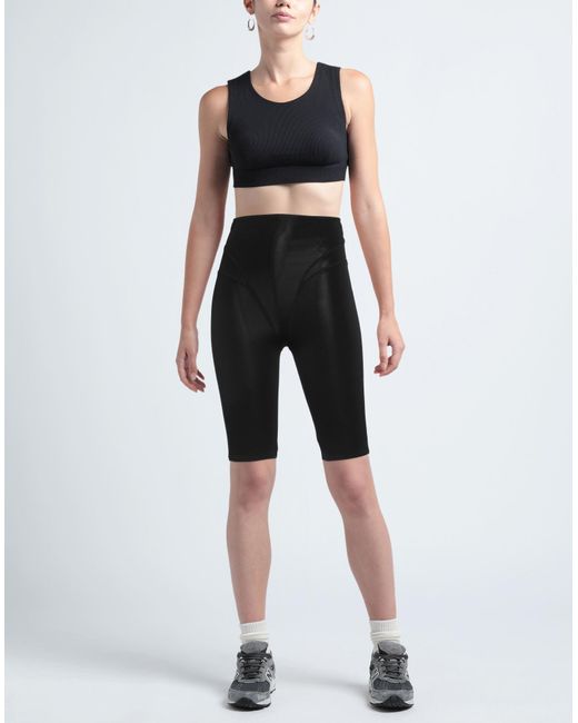ALESSANDRO VIGILANTE Black Shorts & Bermuda Shorts Viscose, Polyamide, Elastane