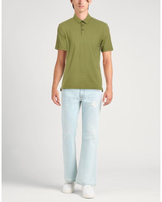 Alpha Studio Green Polo Shirts for men