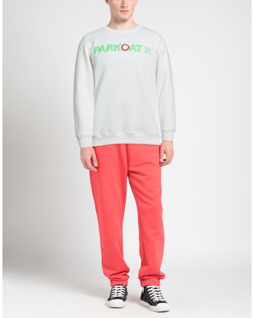 Parkoat White Sweatshirt Cotton, Polyester for men