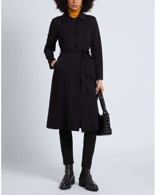 Siyu Black Overcoat & Trench Coat