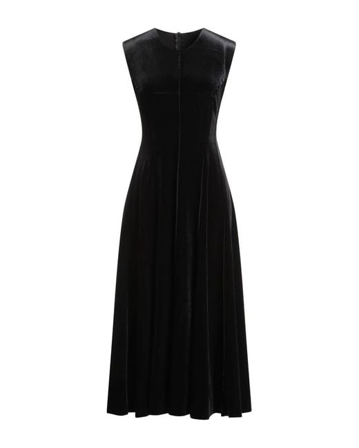 Norma Kamali Black Midi Dress Polyester, Elastane