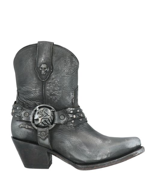 New Rock Gray Ankle Boots Leather