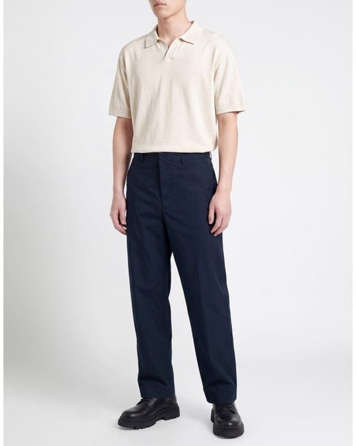 Department 5 Blue Pants Cotton, Elastane for men