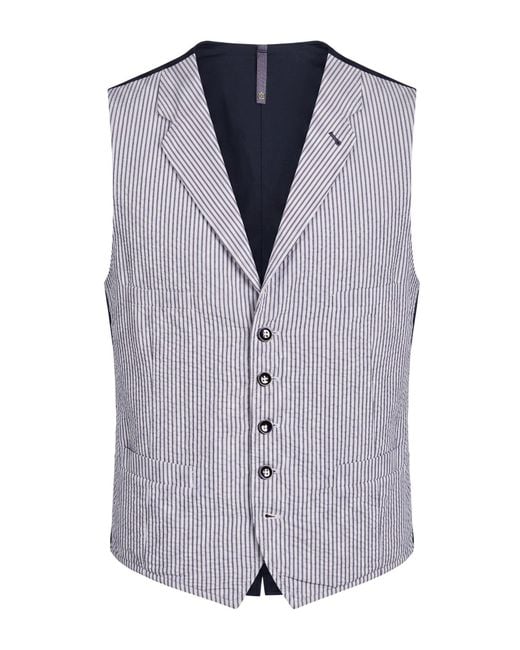 Montedoro Blue Tailored Vest Cotton, Linen for men