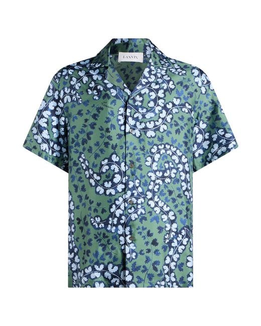 Lanvin Blue Shirt Silk for men