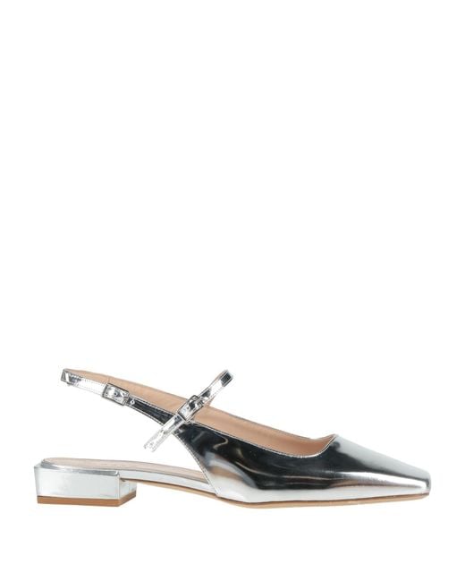 P.A.R.O.S.H. White Ballet Flats Leather