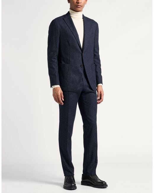 Boglioli Blue Midnight Suit Virgin Wool, Polyamide, Silk, Polyester, Elastane for men