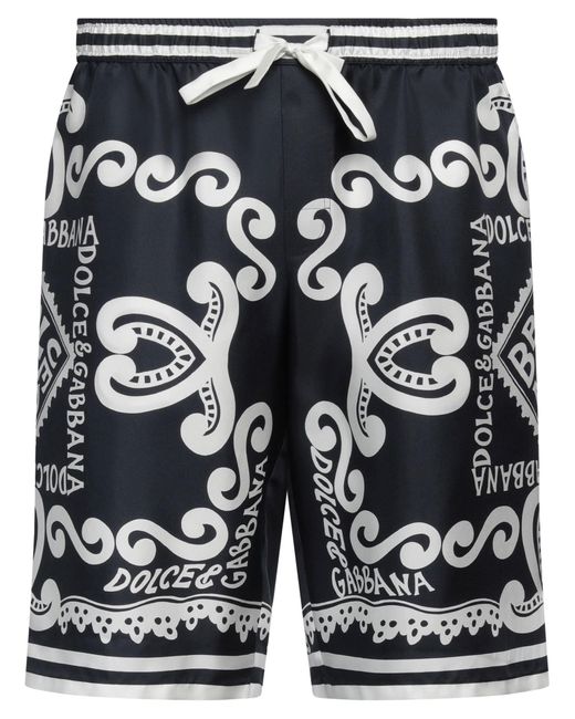 Dolce & Gabbana Black Midnight Shorts & Bermuda Shorts Silk for men